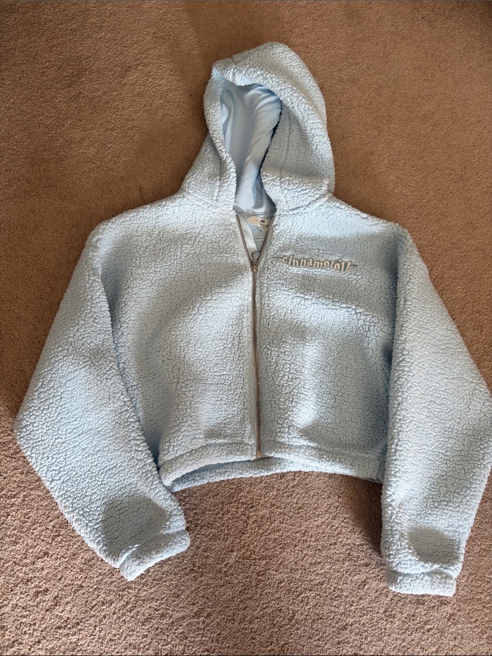 Kids 12/14 light Blue Cinnamoroll Sherpa Zip-Up Hoodie Jacket